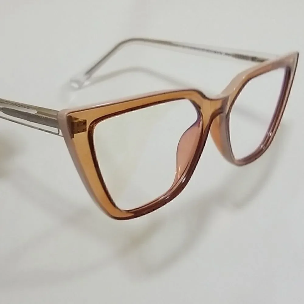 High Fashion Women's Square Cat Eye Blue Blocking Personality Glasses